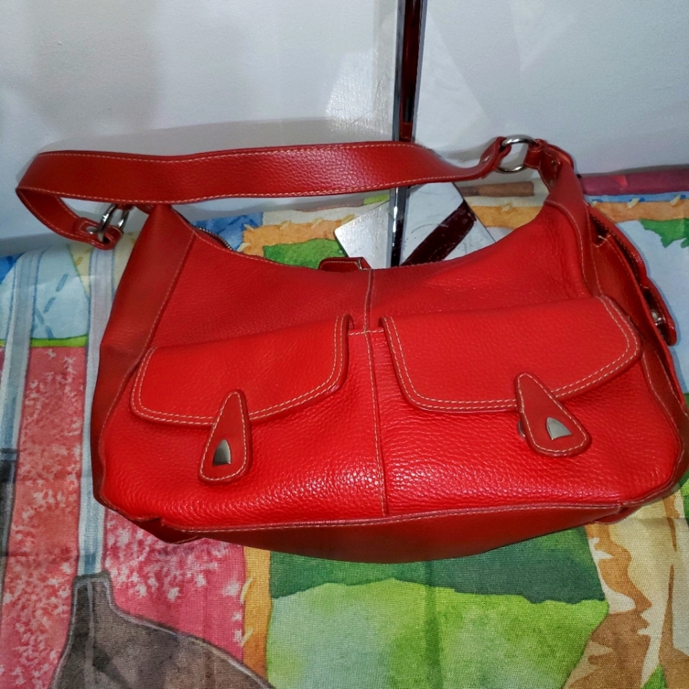 Marshall Fields Hobo Red leather Bag